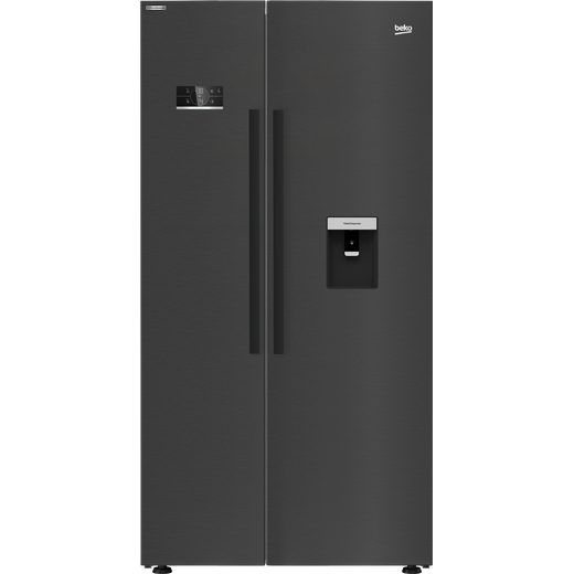 Beko HarvestFresh ASD2341VB American Fridge Freezer - Black - F Rated